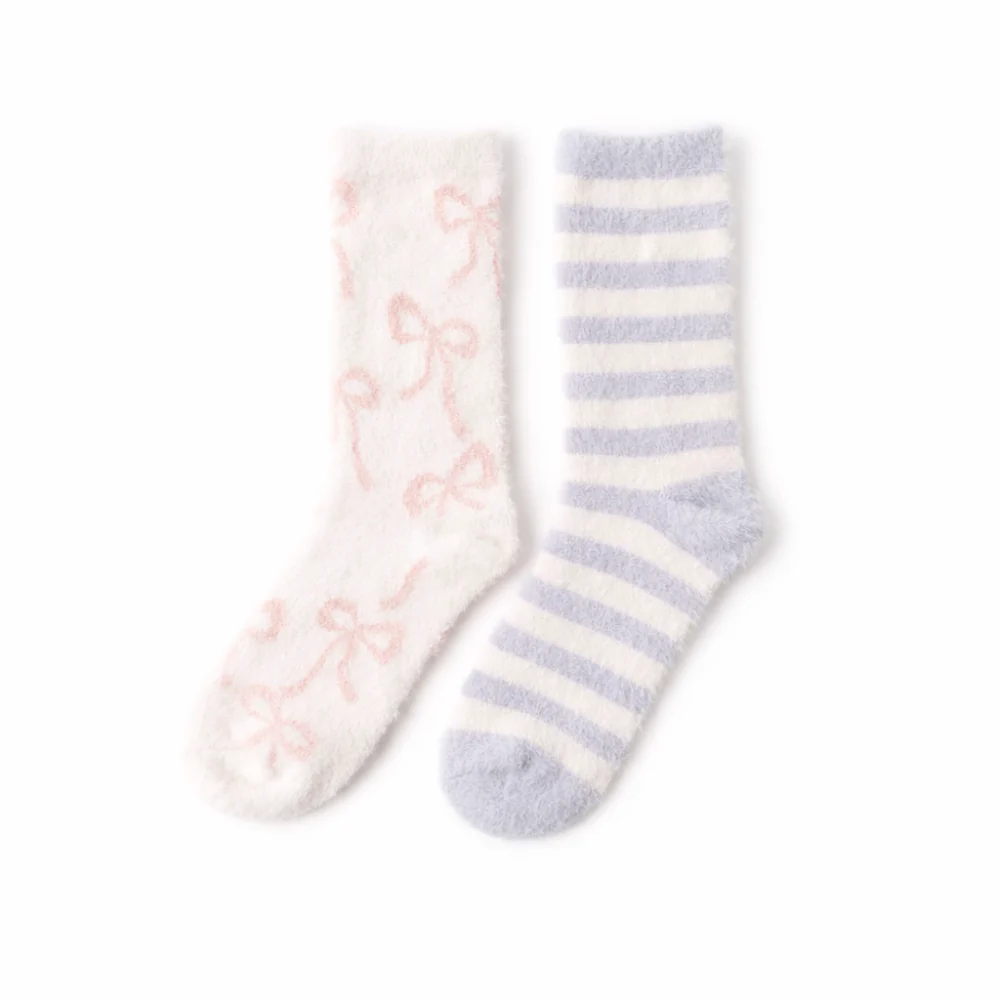 K&Co. Petal Series Bed Socks 2pk - PINK BOW