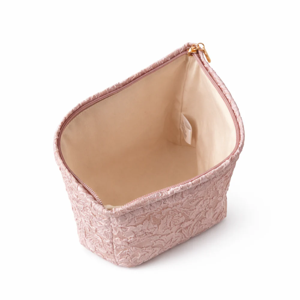 K&Co. Primrose Collection Jacquard Make Up Bag Large - PINK - Image 3