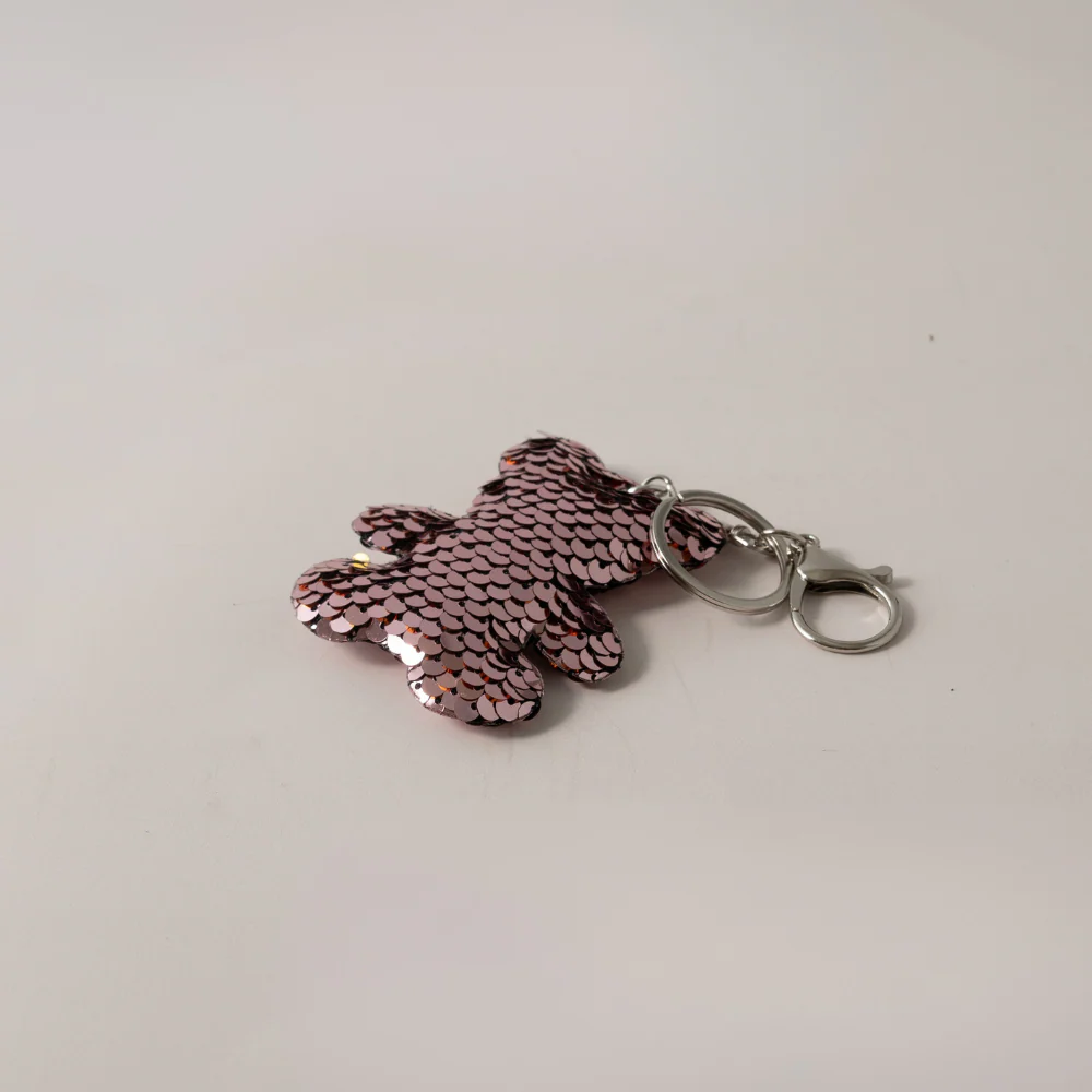 Keychain Sequin Bear - PINK - Image 2