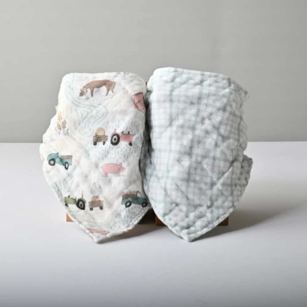 Tiny Orchard Baby 2 pack Muslin Bandana Bibs - FARM - Image 2