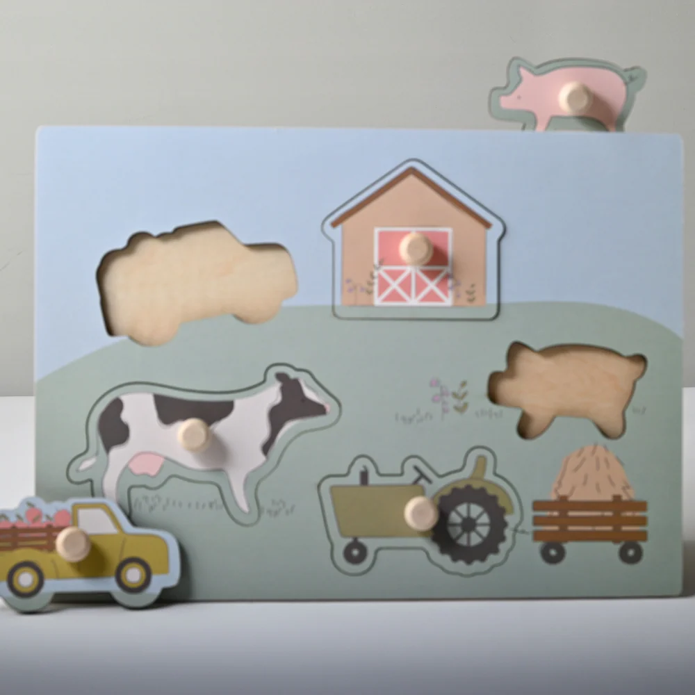 Tiny Orchard Baby Wooden Puzzle - FARM - Image 2